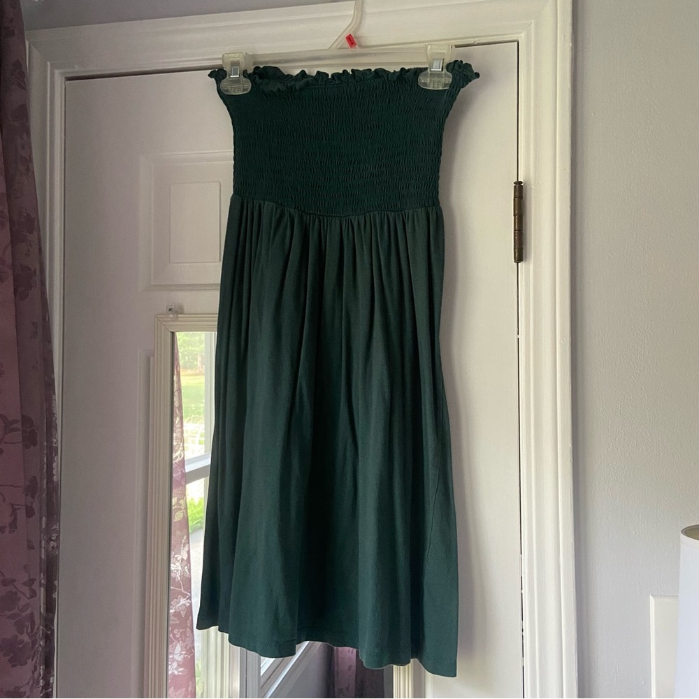 Dark Green Strapless Dress